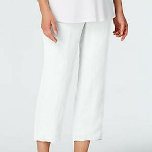 J. Jill Love Linen White Slim-Crop Pant Size Med